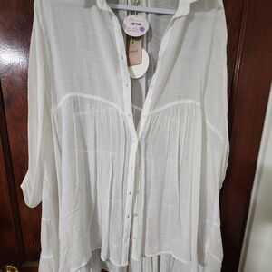 Umgee Cream Button-Down Shirt